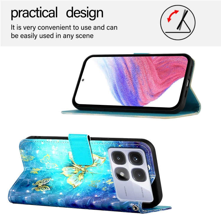 For Redmi K70 Ultra 5G Global 3D Painting Horizontal Flip Leather Phone Case