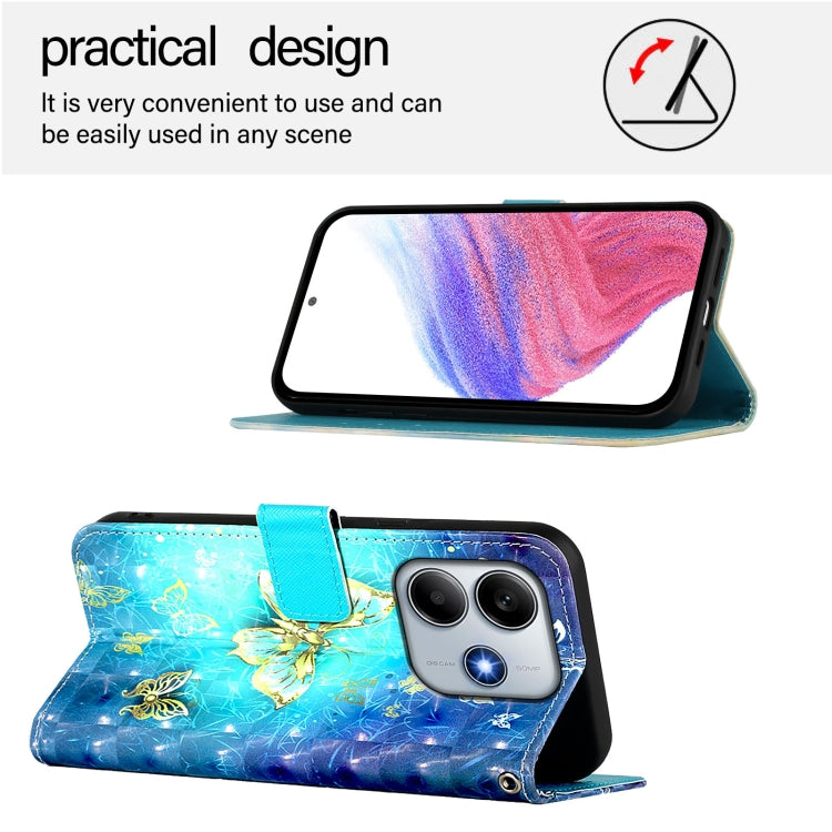 For Redmi Note 14 5G 3D Painting Horizontal Flip Leather Phone Case