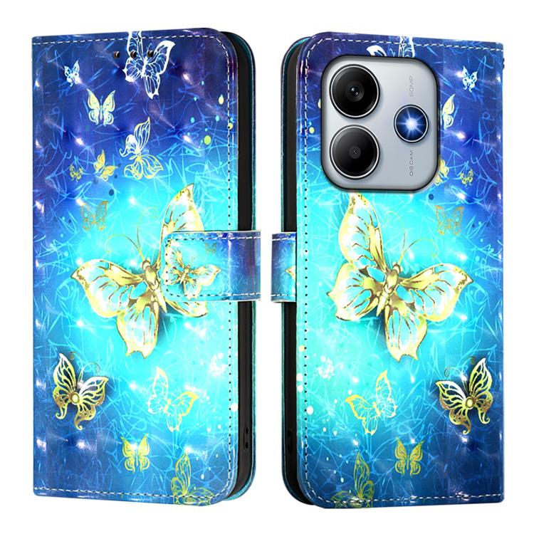 For Redmi Note 14 4G 163.25mm 3D Painting Horizontal Flip Leather Phone Case