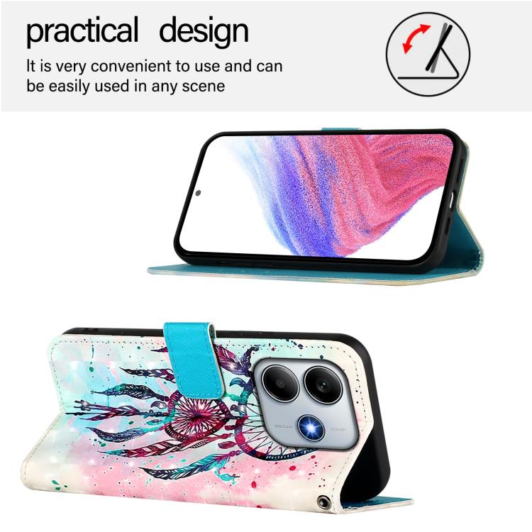 For Redmi Note 14 4G 163.25mm 3D Painting Horizontal Flip Leather Phone Case