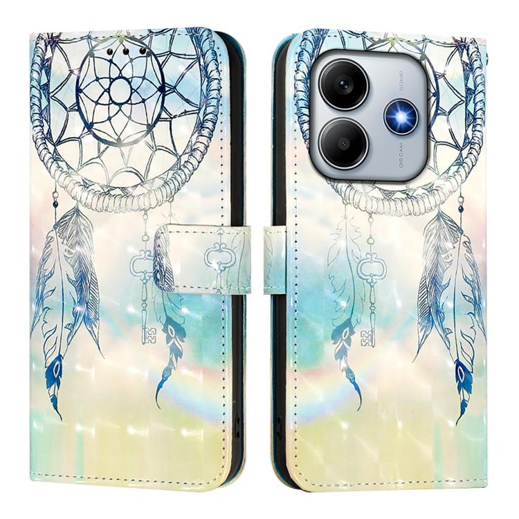 For Redmi Note 14 4G 163.25mm 3D Painting Horizontal Flip Leather Phone Case