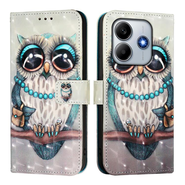 For Redmi Note 14 4G 163.25mm 3D Painting Horizontal Flip Leather Phone Case