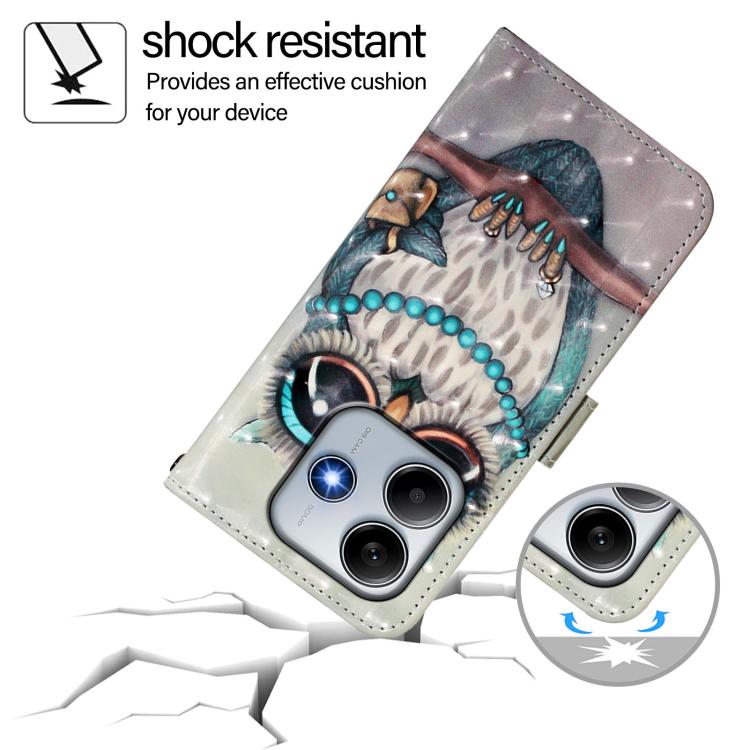 For Redmi Note 14 4G 163.25mm 3D Painting Horizontal Flip Leather Phone Case