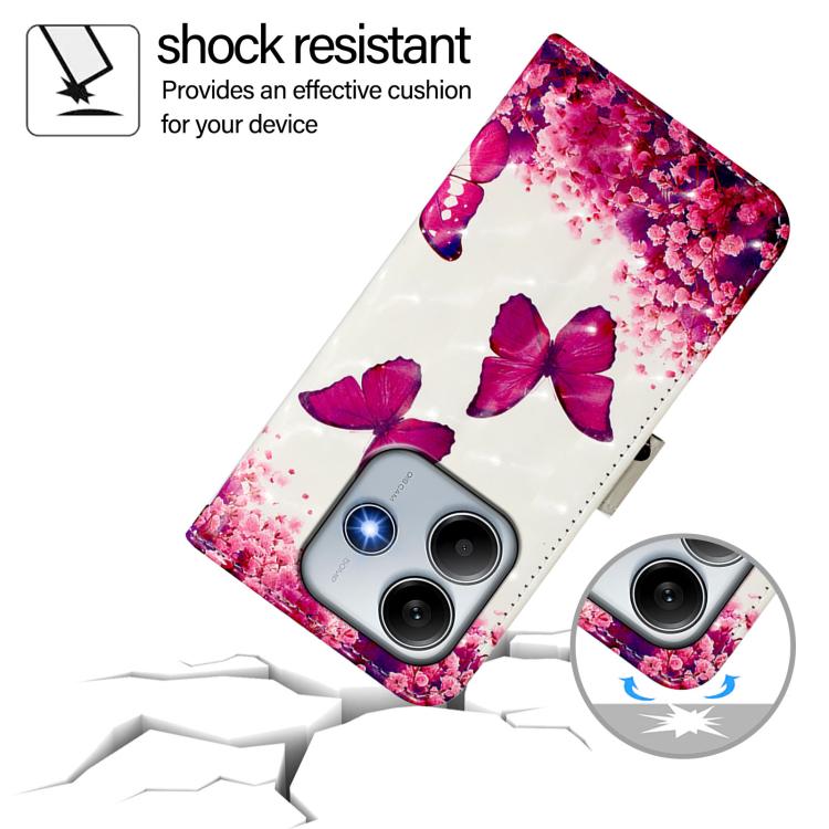 For Redmi Note 14 4G 163.25mm 3D Painting Horizontal Flip Leather Phone Case