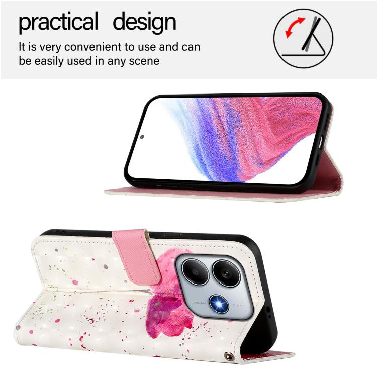 For Redmi Note 14 4G 163.25mm 3D Painting Horizontal Flip Leather Phone Case