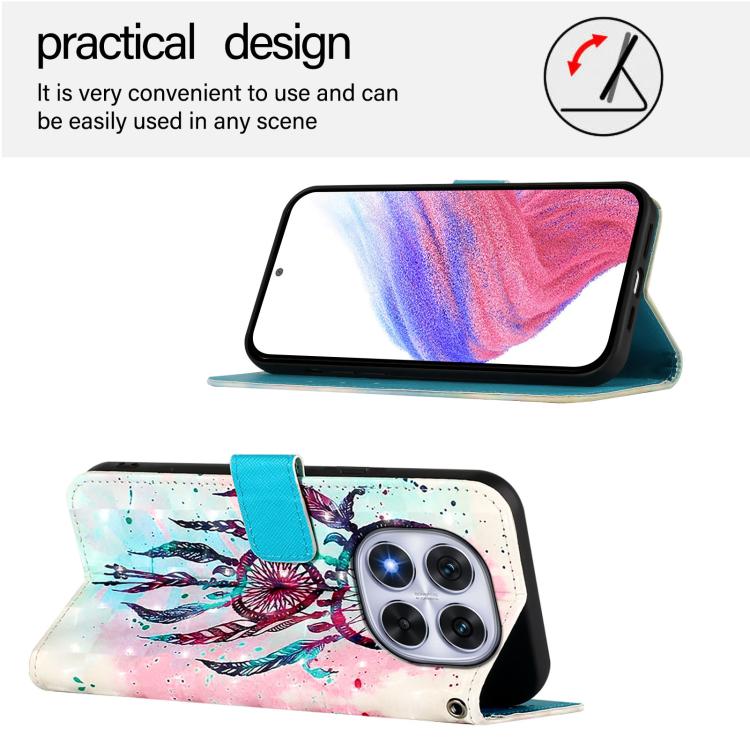 For Redmi Note 14 Pro 4G 3D Painting Horizontal Flip Leather Phone Case