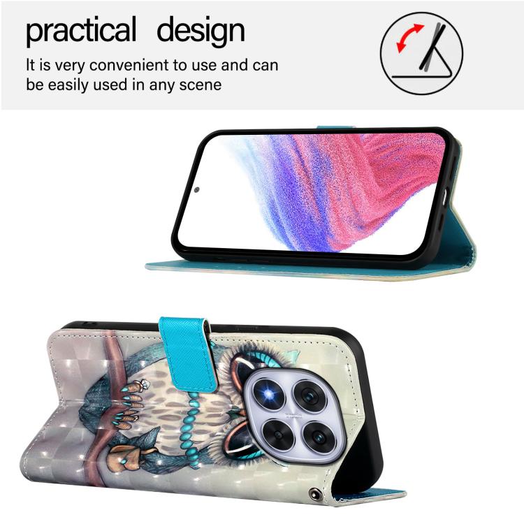 For Redmi Note 14 Pro 4G 3D Painting Horizontal Flip Leather Phone Case