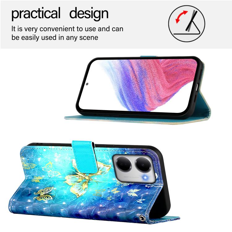 For Redmi 15a 5G 3D Painting Horizontal Flip Leather Phone Case