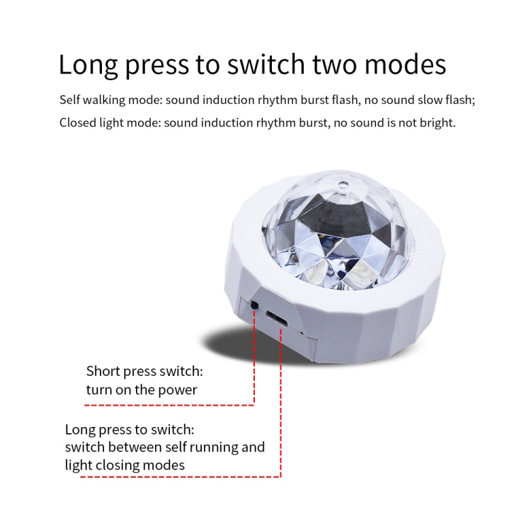 D36 3W DC 5V USB Charging Car Portable DJ Light Sound Activated Atmosphere Light Star Music Light Lamp