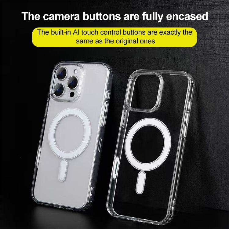 For iPhone 17 Pro Max Camera Control AI Button Full Coverage MagSafe Magnetic Clear Phone Case