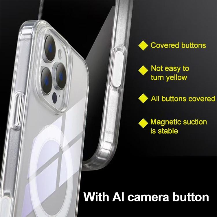 For iPhone 17 Pro Max Camera Control AI Button Full Coverage MagSafe Magnetic Clear Phone Case