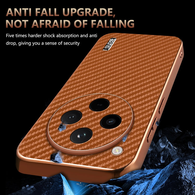 For OPPO Find X8 AZNS Electroplated Edge Carbon Fiber Texture Phone Case