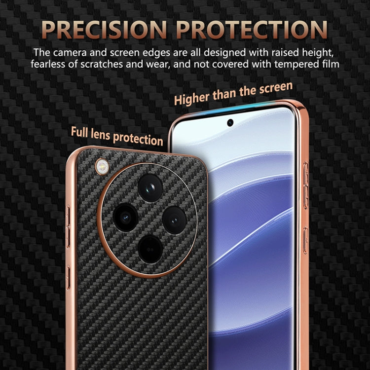 For OPPO Find X8 AZNS Electroplated Edge Carbon Fiber Texture Phone Case