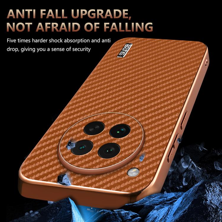 For OPPO Find X8s AZNS Electroplated Edge Carbon Fiber Texture Phone Case