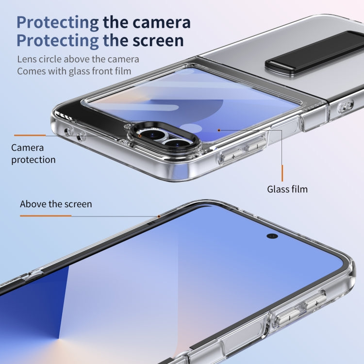 For Samsung Galaxy Z Flip6 / Flip7 FE Ice-Cold Holder PC Hybrid TPU Phone Case