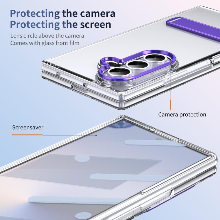 For Samsung Galaxy Z Fold7 5G Ice-Cold Holder PC Hybrid TPU Phone Case