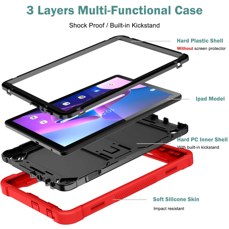 For Lenovo Tab M10 3rd Gen / TB328 Silicone Hybrid PC Tablet Case with Holder