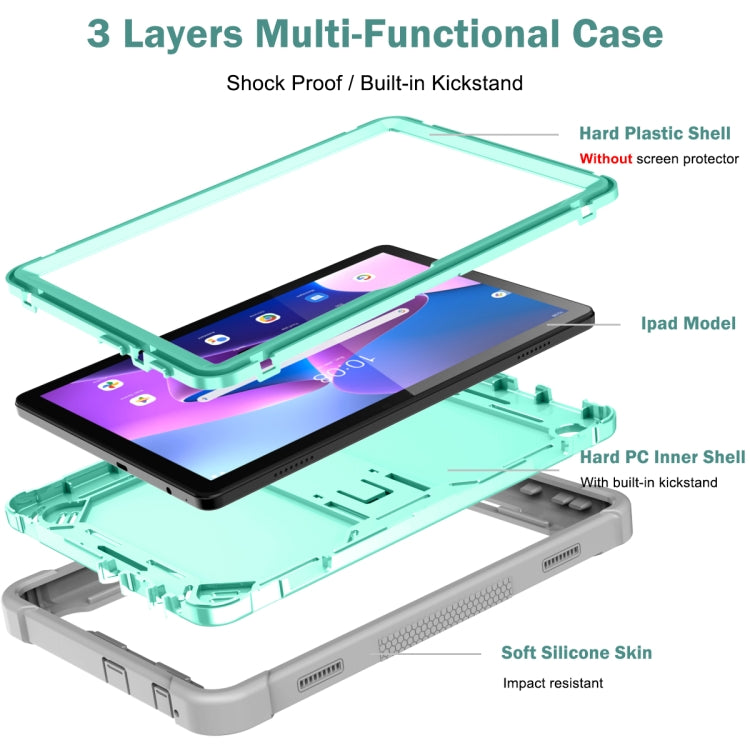 For Lenovo Tab M10 3rd Gen / TB328 Silicone Hybrid PC Tablet Case with Holder