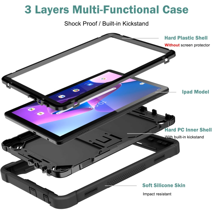 For Lenovo Tab M10 3rd Gen / TB328 Silicone Hybrid PC Tablet Case with Holder
