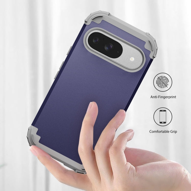 For Google Pixel 9 3 in 1 Silicone Hybrid PC Shockproof Phone Case
