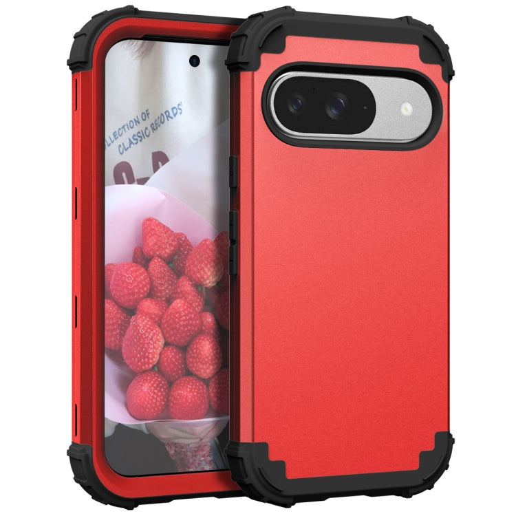 For Google Pixel 9 3 in 1 Silicone Hybrid PC Shockproof Phone Case