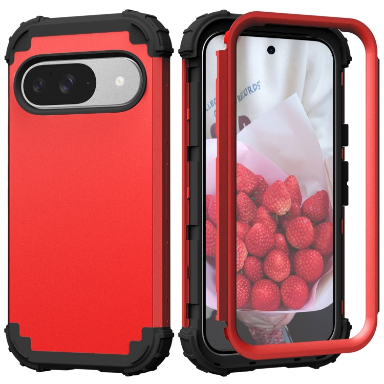For Google Pixel 9 3 in 1 Silicone Hybrid PC Shockproof Phone Case