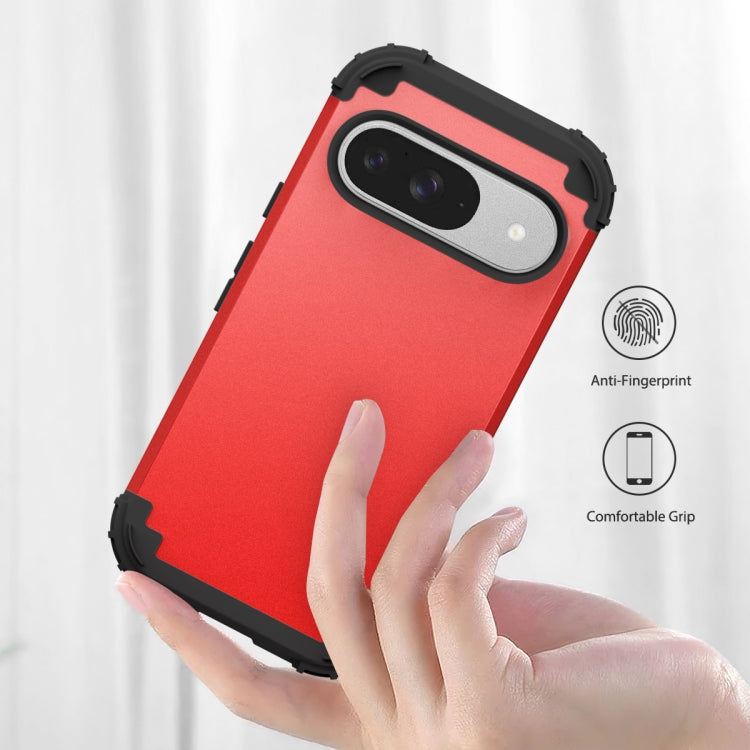 For Google Pixel 9 3 in 1 Silicone Hybrid PC Shockproof Phone Case