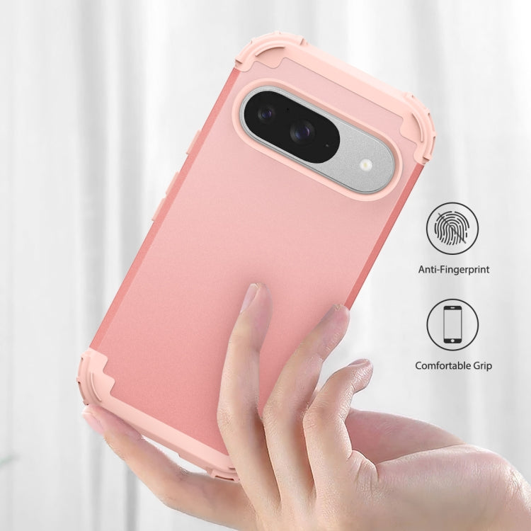 For Google Pixel 9 3 in 1 Silicone Hybrid PC Shockproof Phone Case