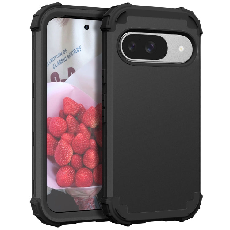 For Google Pixel 9 3 in 1 Silicone Hybrid PC Shockproof Phone Case