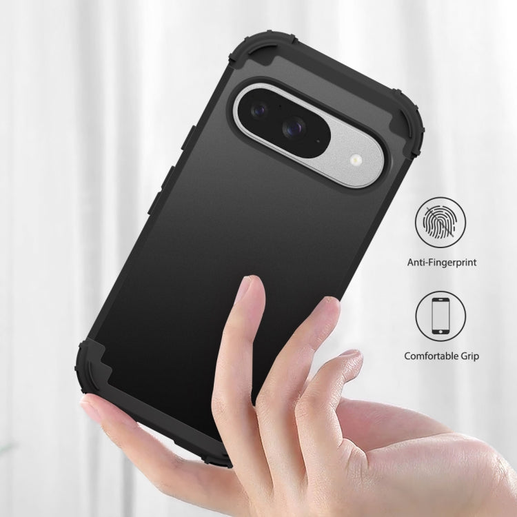 For Google Pixel 9 3 in 1 Silicone Hybrid PC Shockproof Phone Case