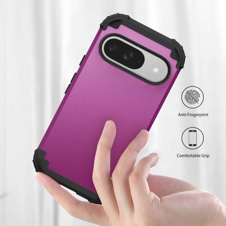 For Google Pixel 9 3 in 1 Silicone Hybrid PC Shockproof Phone Case