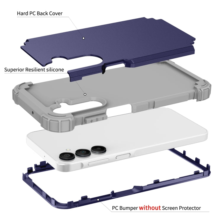 For Samsung Galaxy A16 5G 3 in 1 Silicone Hybrid PC Shockproof Phone Case