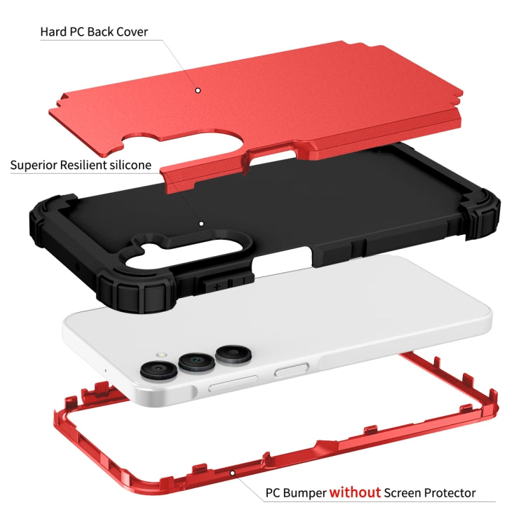 For Samsung Galaxy A16 5G 3 in 1 Silicone Hybrid PC Shockproof Phone Case