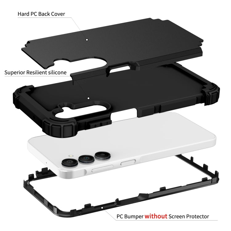 For Samsung Galaxy A16 5G 3 in 1 Silicone Hybrid PC Shockproof Phone Case