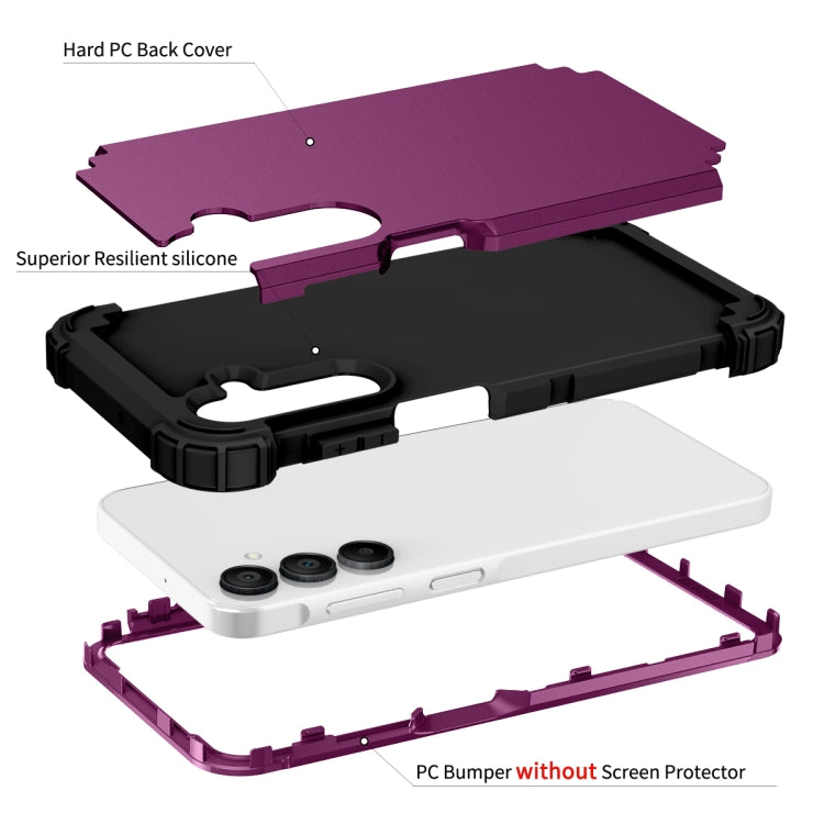For Samsung Galaxy A16 5G 3 in 1 Silicone Hybrid PC Shockproof Phone Case
