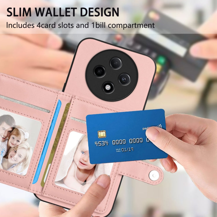 For OPPO A3 Pro 5G Button Card Bag RFID Anti-theft Phone Case