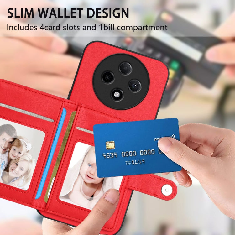 For OPPO A3 Pro 5G Button Card Bag RFID Anti-theft Phone Case