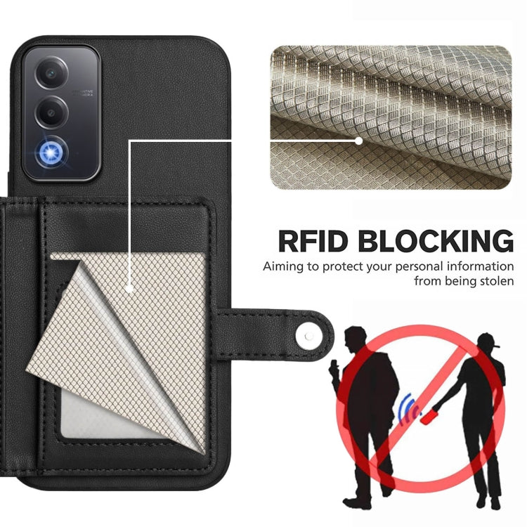 For OPPO A3 Pro Global Button Card Bag RFID Anti-theft Phone Case