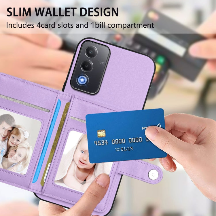 For OPPO A3 Pro Global Button Card Bag RFID Anti-theft Phone Case