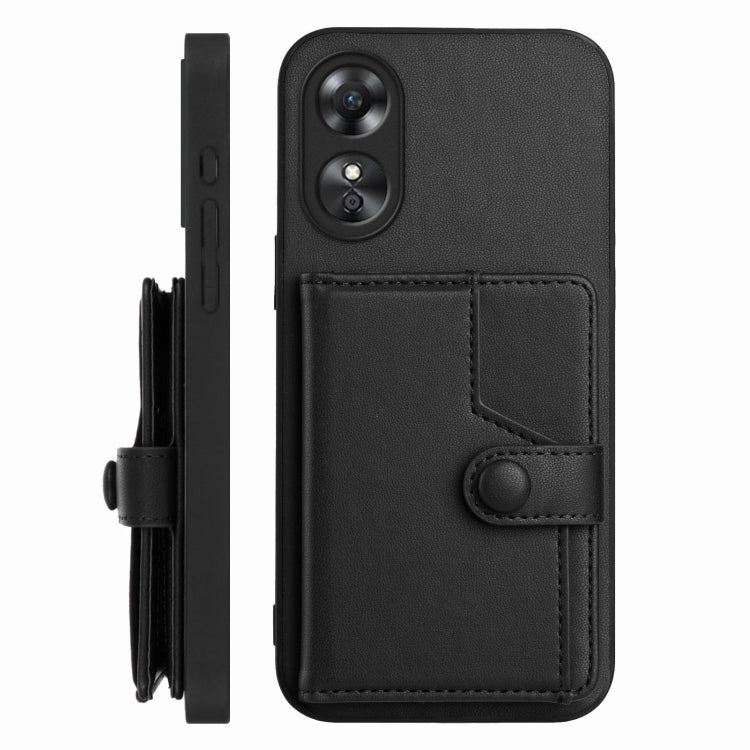 For OPPO A17 Button Card Bag RFID Anti-theft Phone Case