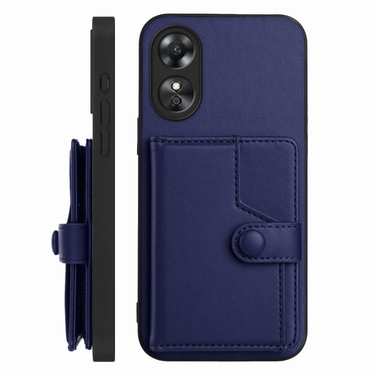 For OPPO A17 Button Card Bag RFID Anti-theft Phone Case