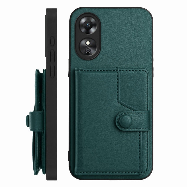 For OPPO A17 Button Card Bag RFID Anti-theft Phone Case
