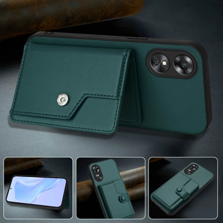 For OPPO A17 Button Card Bag RFID Anti-theft Phone Case