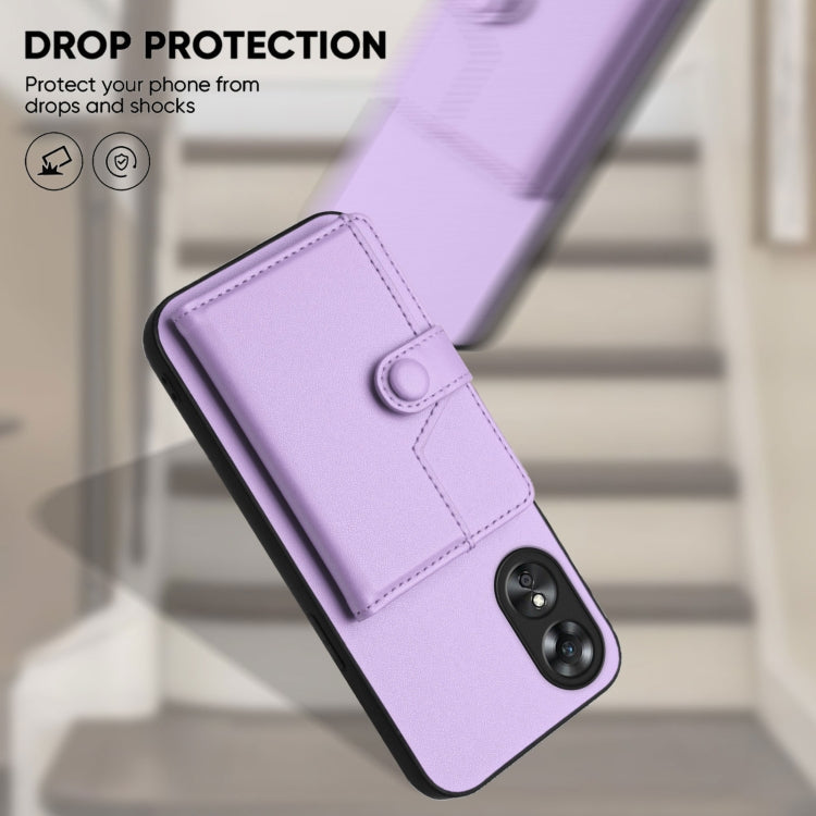 For OPPO A17 Button Card Bag RFID Anti-theft Phone Case