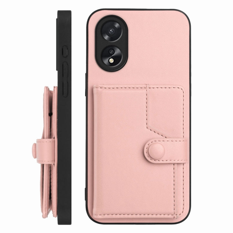 For OPPO A38 4G / A18 4G Global Button Card Bag RFID Anti-theft Phone Case