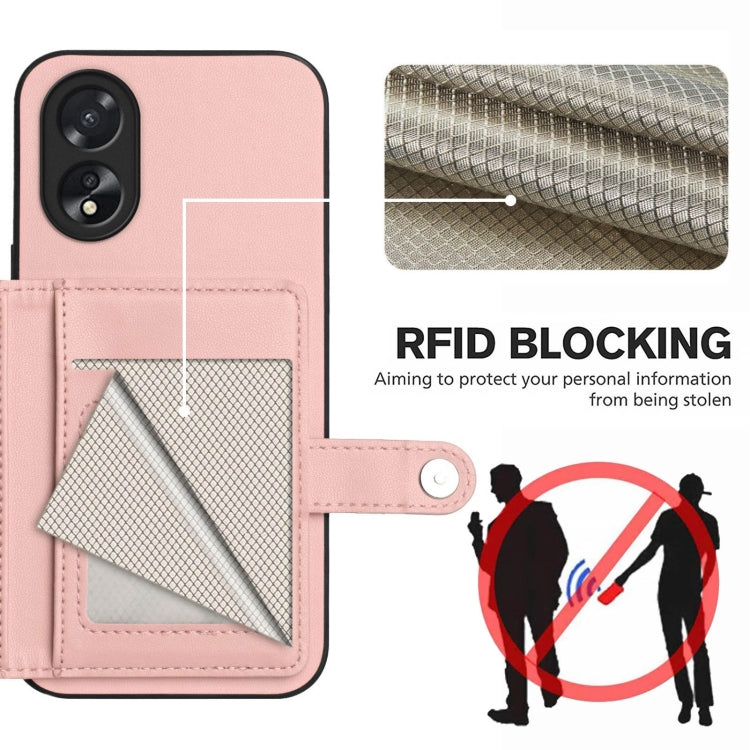 For OPPO A38 4G / A18 4G Global Button Card Bag RFID Anti-theft Phone Case
