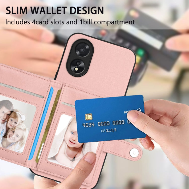 For OPPO A38 4G / A18 4G Global Button Card Bag RFID Anti-theft Phone Case
