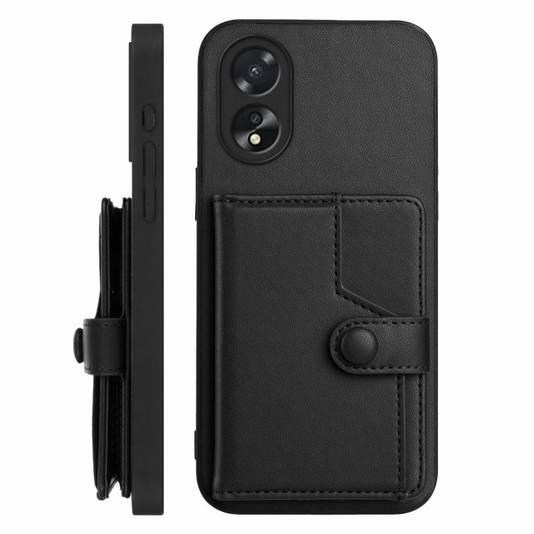 For OPPO A38 4G / A18 4G Global Button Card Bag RFID Anti-theft Phone Case