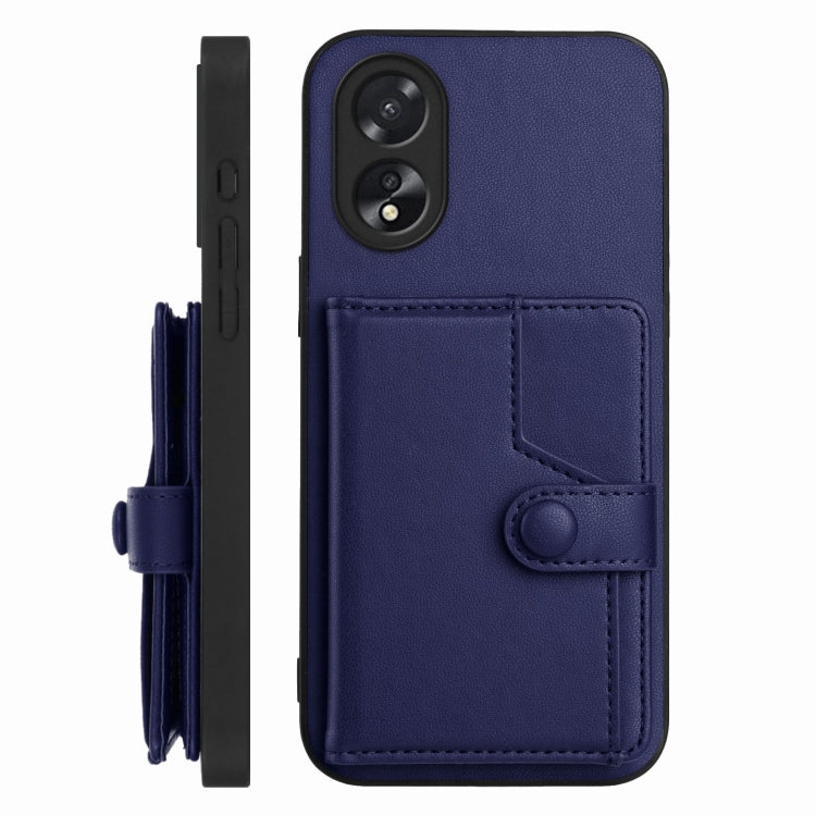 For OPPO A38 4G / A18 4G Global Button Card Bag RFID Anti-theft Phone Case