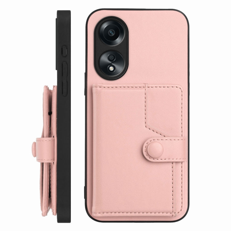 For OPPO A58 4G Global Button Card Bag RFID Anti-theft Phone Case